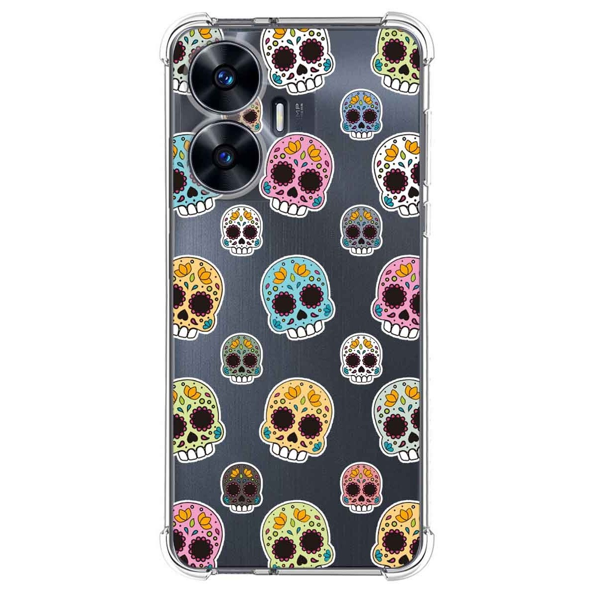 Funda Silicona Antigolpes para Realme C55 diseño Catrina Dibujos