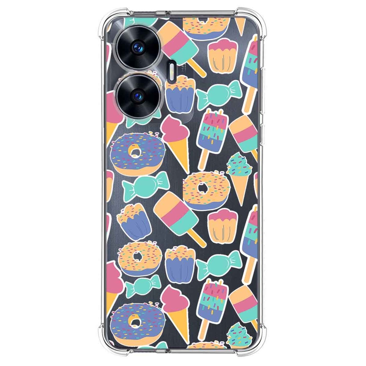 Funda Silicona Antigolpes para Realme C55 diseño Dulces 02 Dibujos