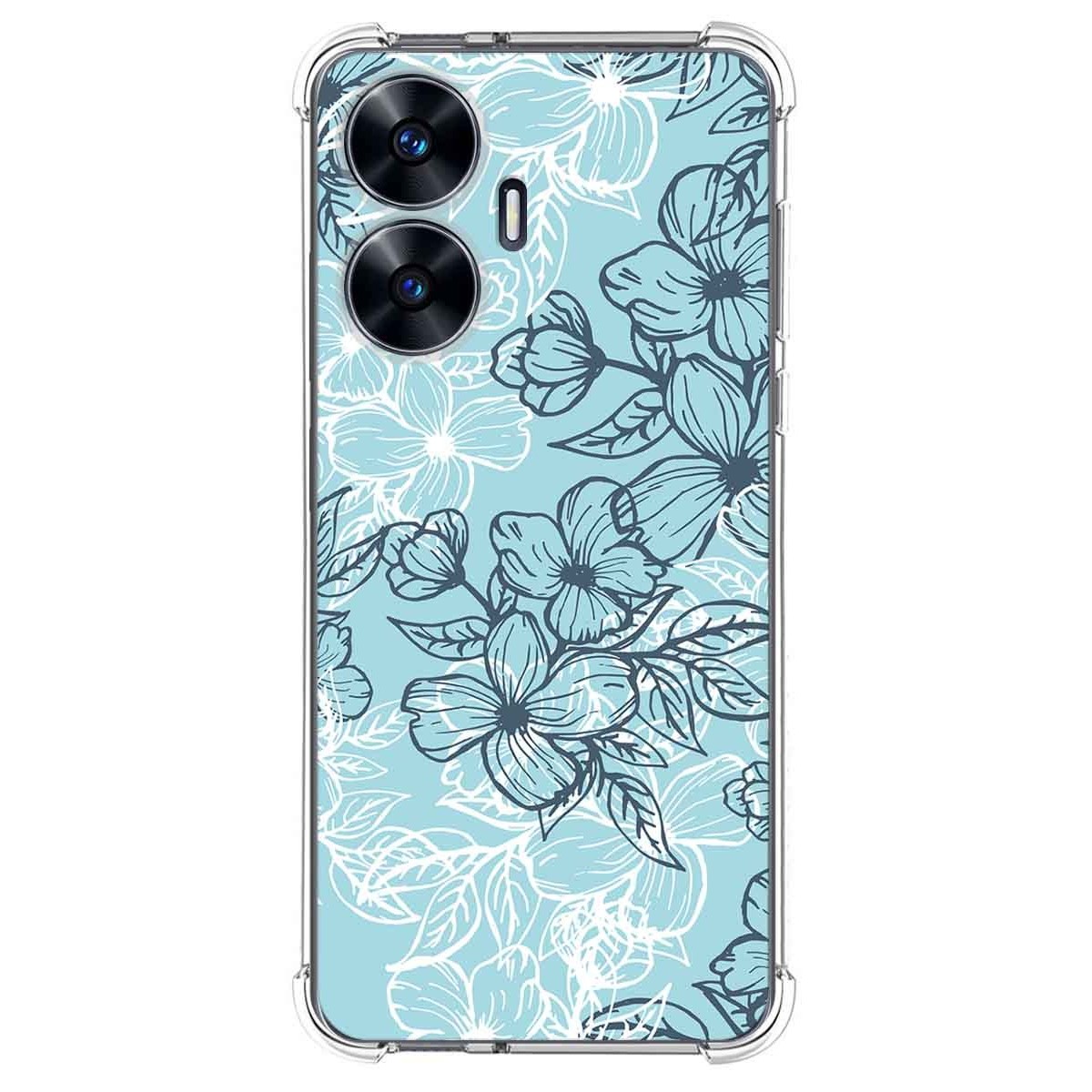 Funda Silicona Antigolpes para Realme C55 diseño Flores 03 Dibujos