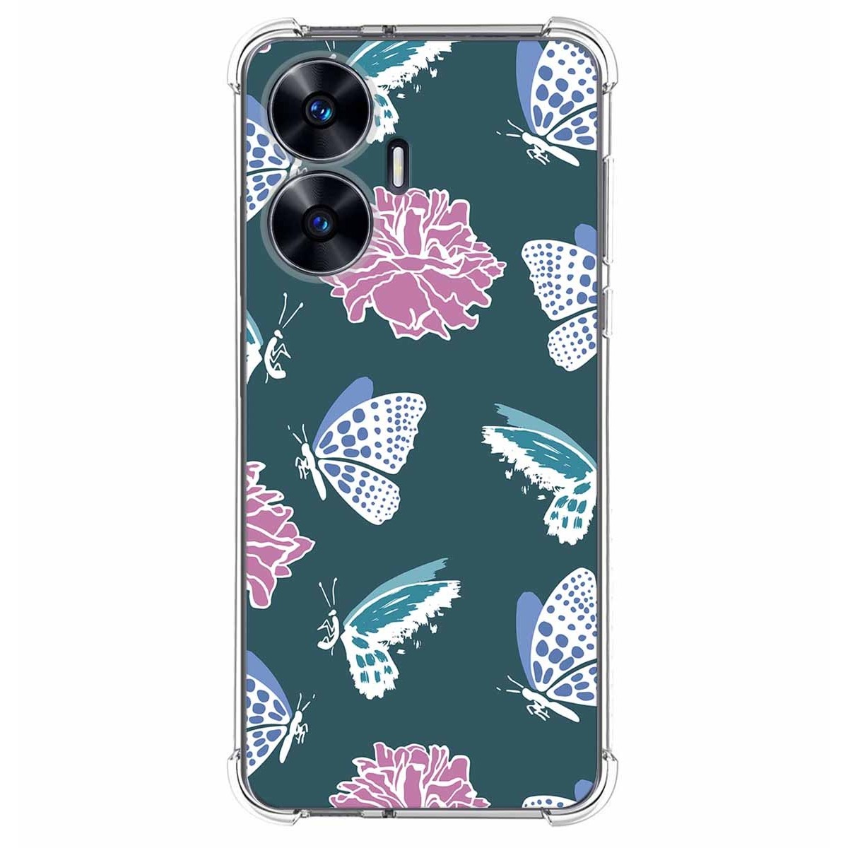 Funda Silicona Antigolpes para Realme C55 diseño Flores 10 Dibujos