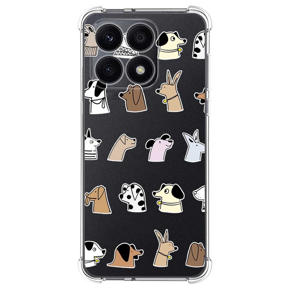 Funda Silicona Antigolpes para Huawei Honor X7a diseño Perros Dibujos