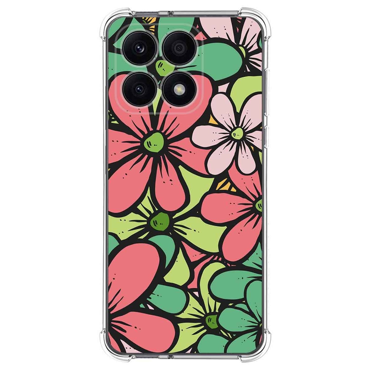 Funda Silicona Antigolpes para Huawei Honor X7a diseño Flores 02 Dibujos