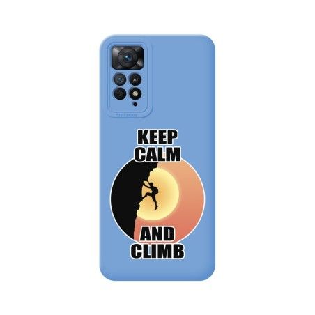 Funda Silicona Líquida Azul compatible con Xiaomi Redmi Note 12 Pro 4G diseño Hombre Escalada Dibujos