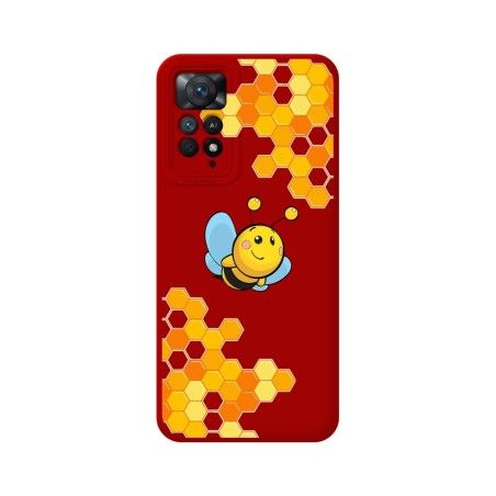 Funda Silicona Líquida Roja compatible con Xiaomi Redmi Note 12 Pro 4G diseño Abeja Dibujos
