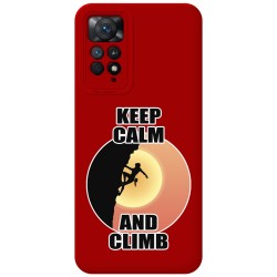 Funda Silicona Líquida Roja compatible con Xiaomi Redmi Note 12 Pro 4G diseño Mujer Escalada Dibujos