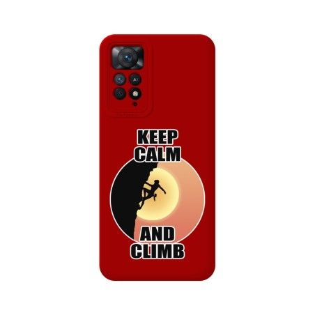 Funda Silicona Líquida Roja compatible con Xiaomi Redmi Note 12 Pro 4G diseño Mujer Escalada Dibujos