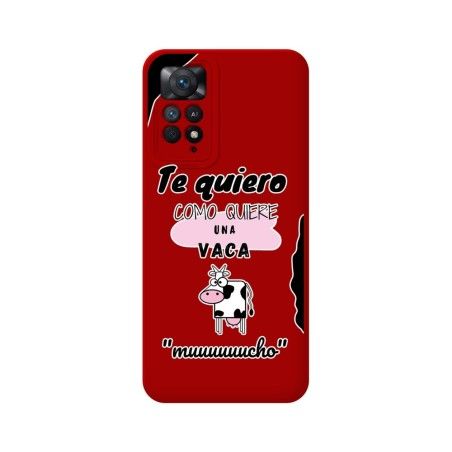 Funda Silicona Líquida Roja compatible con Xiaomi Redmi Note 12 Pro 4G diseño Vaca Dibujos
