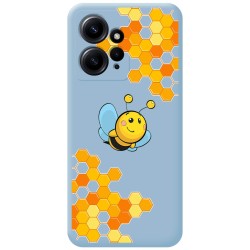 Funda Silicona Líquida Azul compatible con Xiaomi Redmi Note 12 4G diseño Abeja Dibujos