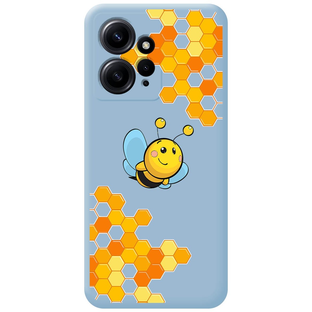 Funda Silicona Líquida Azul compatible con Xiaomi Redmi Note 12 4G diseño Abeja Dibujos