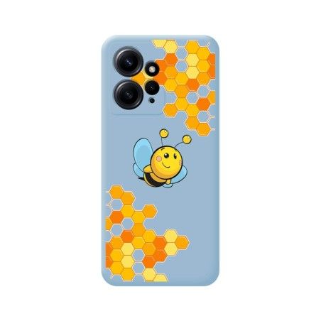 Funda Silicona Líquida Azul compatible con Xiaomi Redmi Note 12 4G diseño Abeja Dibujos