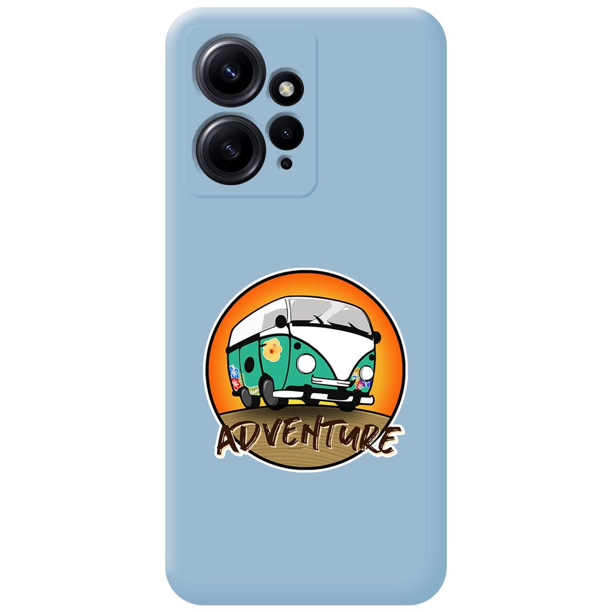 Funda Silicona Líquida Azul compatible con Xiaomi Redmi Note 12 4G diseño Adventure Dibujos