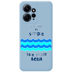 Funda Silicona Líquida Azul compatible con Xiaomi Redmi Note 12 4G diseño Agua Dibujos