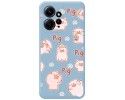 Funda Silicona Líquida Azul compatible con Xiaomi Redmi Note 12 4G diseño Cerdos Dibujos