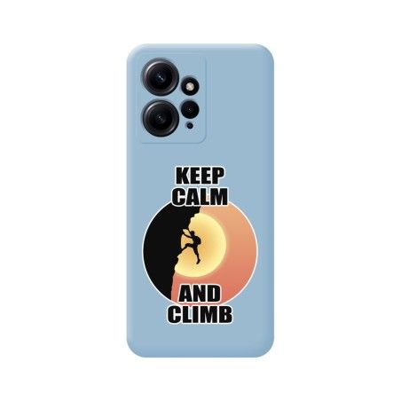 Funda Silicona Líquida Azul compatible con Xiaomi Redmi Note 12 4G diseño Hombre Escalada Dibujos