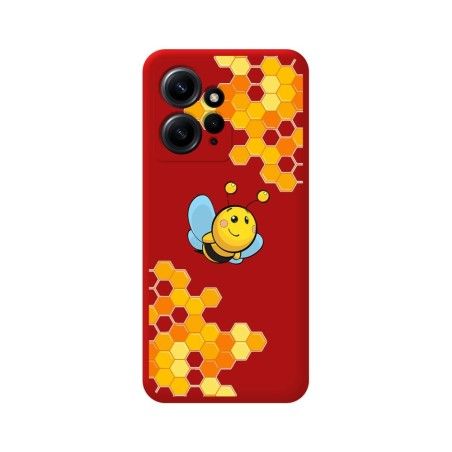 Funda Silicona Líquida Roja compatible con Xiaomi Redmi Note 12 4G diseño Abeja Dibujos