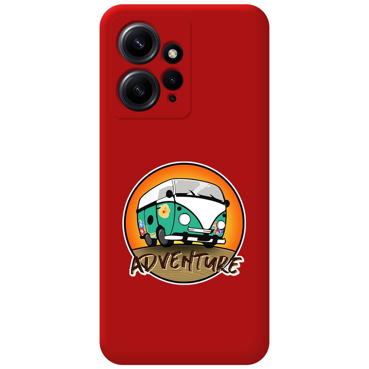 Funda Silicona Líquida Roja compatible con Xiaomi Redmi Note 12 4G diseño Adventure Dibujos