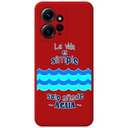 Funda Silicona Líquida Roja compatible con Xiaomi Redmi Note 12 4G diseño Agua Dibujos