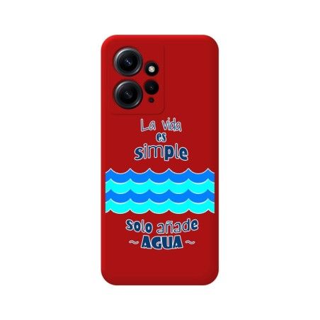 Funda Silicona Líquida Roja compatible con Xiaomi Redmi Note 12 4G diseño Agua Dibujos