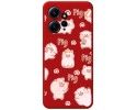 Funda Silicona Líquida Roja compatible con Xiaomi Redmi Note 12 4G diseño Cerdos Dibujos