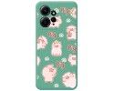 Funda Silicona Líquida Verde compatible con Xiaomi Redmi Note 12 4G diseño Cerdos Dibujos