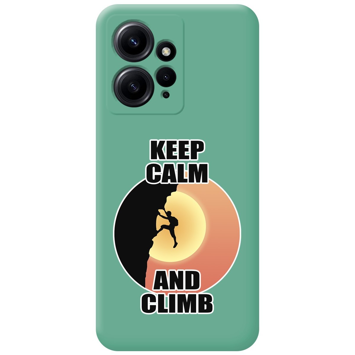 Funda Silicona Líquida Verde compatible con Xiaomi Redmi Note 12 4G diseño Hombre Escalada Dibujos