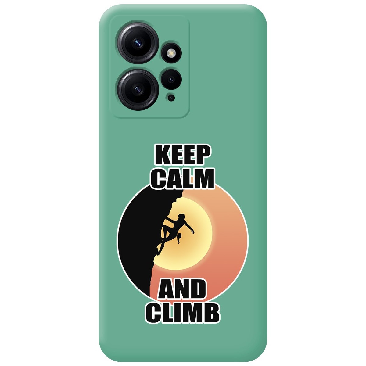 Funda Silicona Líquida Verde compatible con Xiaomi Redmi Note 12 4G diseño Mujer Escalada Dibujos