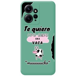 Funda Silicona Líquida Verde compatible con Xiaomi Redmi Note 12 4G diseño Vaca Dibujos