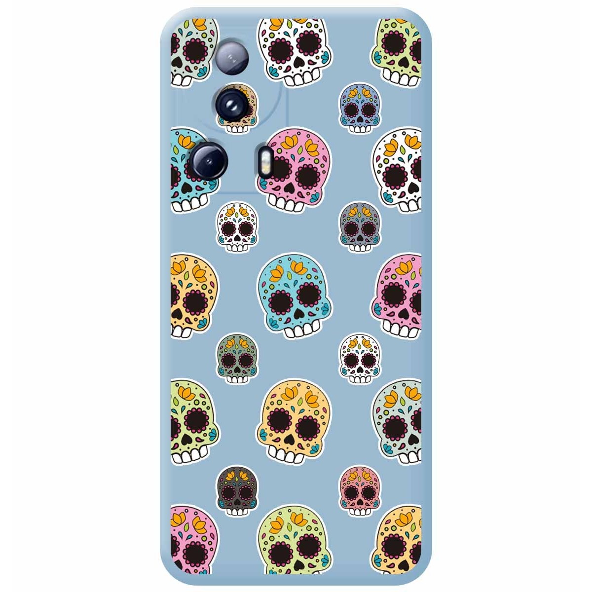 Funda Silicona Líquida Azul compatible con Xiaomi 13 Lite 5G diseño Catrina Dibujos