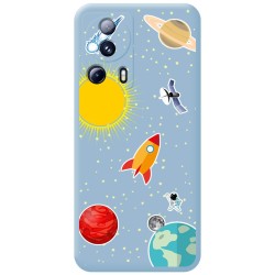 Funda Silicona Líquida Azul compatible con Xiaomi 13 Lite 5G diseño Espacio Dibujos