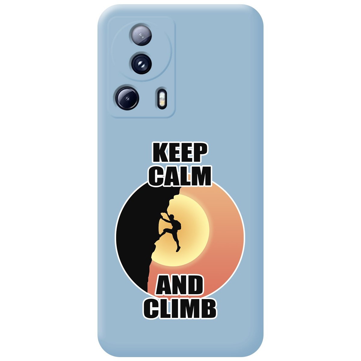 Funda Silicona Líquida Azul compatible con Xiaomi 13 Lite 5G diseño Hombre Escalada Dibujos