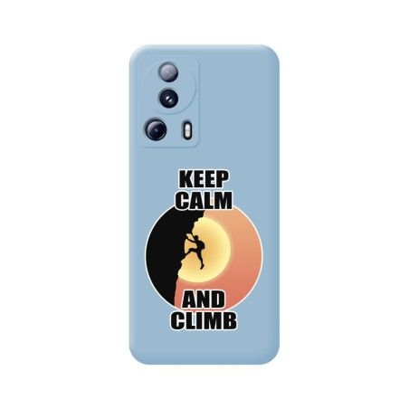 Funda Silicona Líquida Azul compatible con Xiaomi 13 Lite 5G diseño Hombre Escalada Dibujos