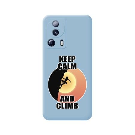 Funda Silicona Líquida Azul compatible con Xiaomi 13 Lite 5G diseño Mujer Escalada Dibujos