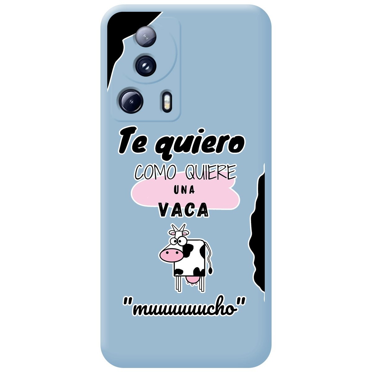 Funda Silicona Líquida Azul compatible con Xiaomi 13 Lite 5G diseño Vaca Dibujos