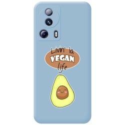Funda Silicona Líquida Azul compatible con Xiaomi 13 Lite 5G diseño Vegan Life Dibujos