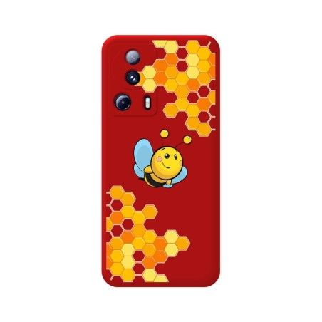 Funda Silicona Líquida Roja compatible con Xiaomi 13 Lite 5G diseño Abeja Dibujos