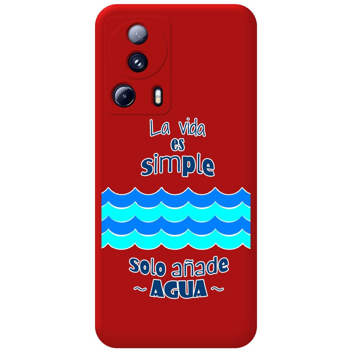 Funda Silicona Líquida Roja para Xiaomi 13 Lite 5G diseño Agua Dibujos
