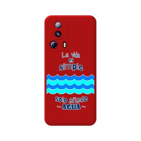 Funda Silicona Líquida Roja compatible con Xiaomi 13 Lite 5G diseño Agua Dibujos
