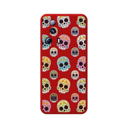 Funda Silicona Líquida Roja compatible con Xiaomi 13 Lite 5G diseño Catrina Dibujos