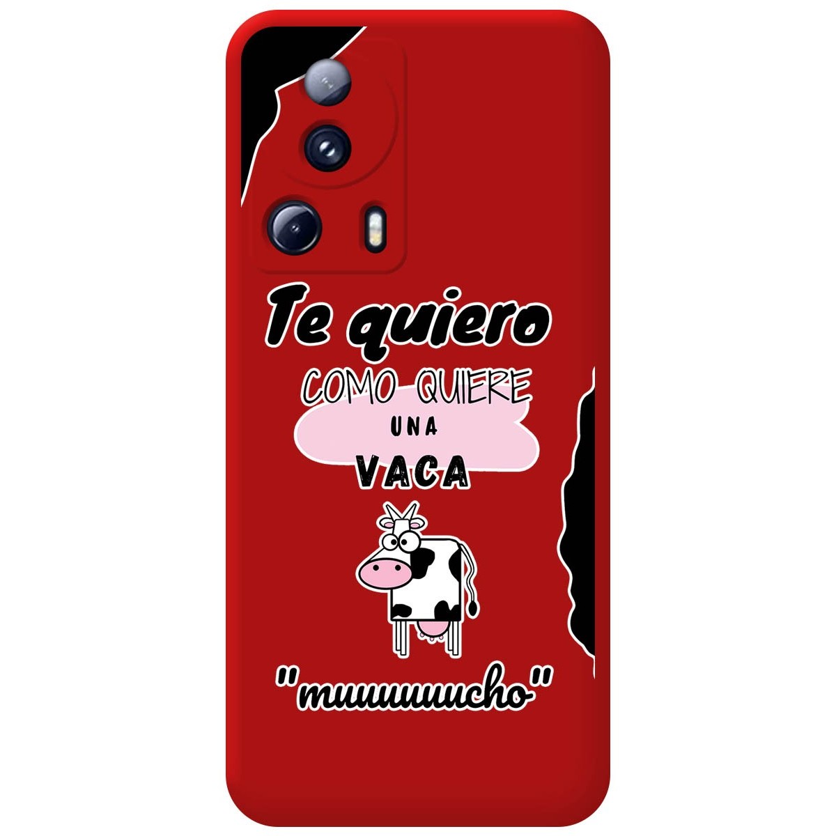 Funda Silicona Líquida Roja compatible con Xiaomi 13 Lite 5G diseño Vaca Dibujos