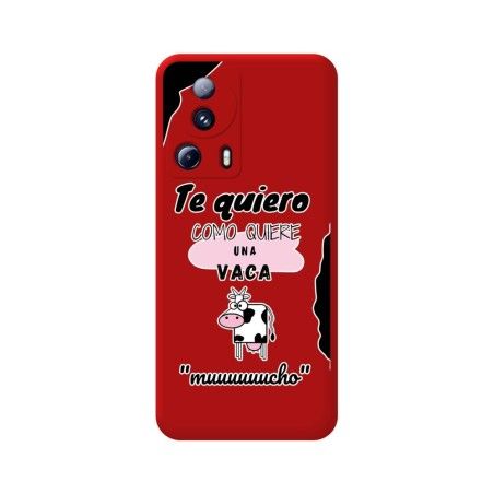 Funda Silicona Líquida Roja compatible con Xiaomi 13 Lite 5G diseño Vaca Dibujos