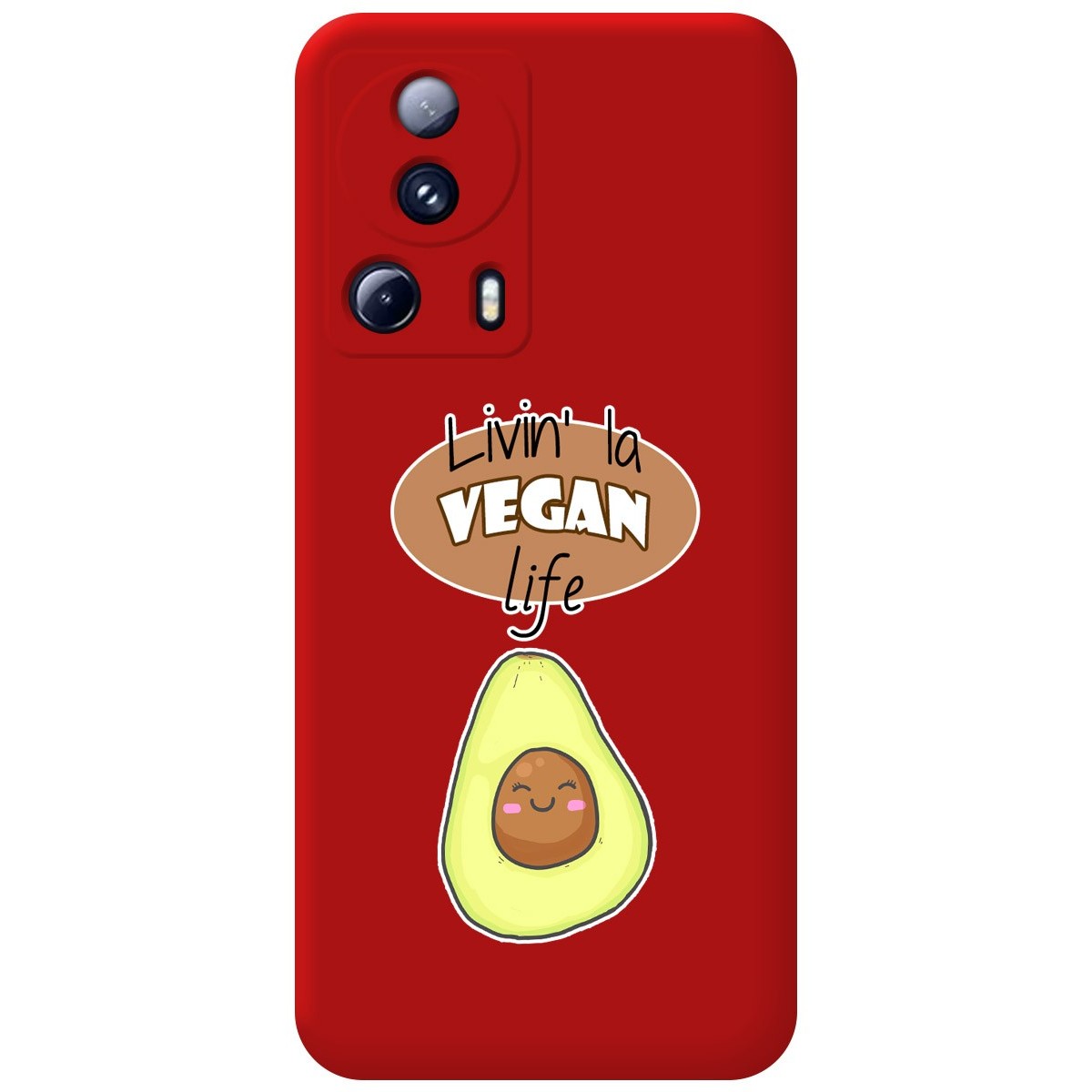 Funda Silicona Líquida Roja para Xiaomi 13 Lite 5G diseño Vegan Life Dibujos