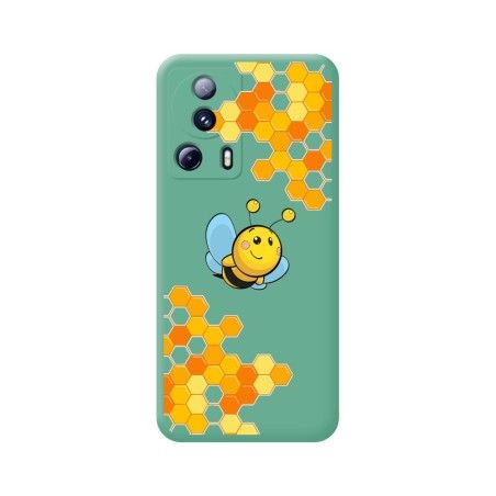 Funda Silicona Líquida Verde compatible con Xiaomi 13 Lite 5G diseño Abeja Dibujos