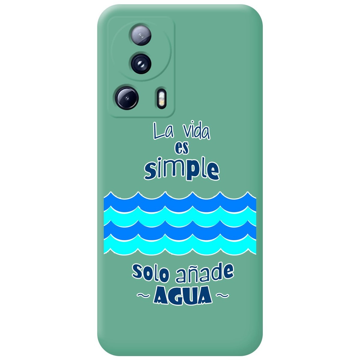 Funda Silicona Líquida Verde para Xiaomi 13 Lite 5G diseño Agua Dibujos