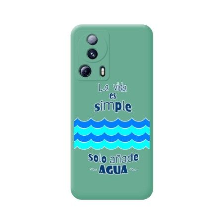 Funda Silicona Líquida Verde compatible con Xiaomi 13 Lite 5G diseño Agua Dibujos