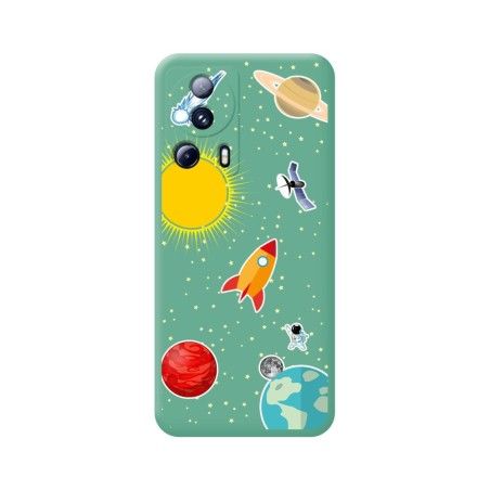 Funda Silicona Líquida Verde compatible con Xiaomi 13 Lite 5G diseño Espacio Dibujos