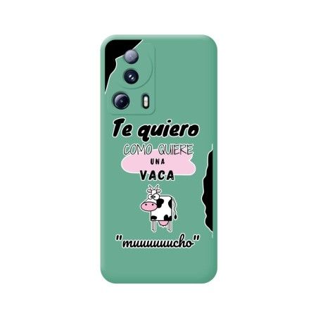 Funda Silicona Líquida Verde compatible con Xiaomi 13 Lite 5G diseño Vaca Dibujos
