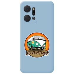 Funda Silicona Líquida Azul para Huawei Honor X7a diseño Adventure Dibujos