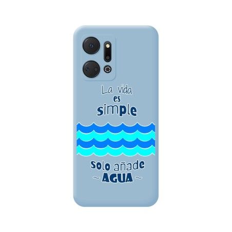 Funda Silicona Líquida Azul para Huawei Honor X7a diseño Agua Dibujos