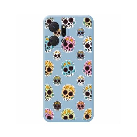 Funda Silicona Líquida Azul para Huawei Honor X7a diseño Catrina Dibujos