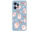 Funda Silicona Líquida Azul para Huawei Honor X7a diseño Cerdos Dibujos